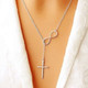 18-Inch Italian Silver Infinity Cross Lariat Necklace product