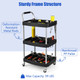 3-Tier Rolling Tool Cart with Handle and Storage Slots product