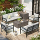  Outdoor Patio Furniture Set with 2 Storage Boxes (7 Pieces) product