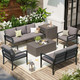  Outdoor Patio Furniture Set with 2 Storage Boxes (7 Pieces) product