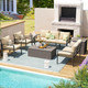  Outdoor Patio Furniture Set with 2 Storage Boxes (7 Pieces) product
