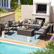  Outdoor Patio Furniture Set with 2 Storage Boxes (7 Pieces) product