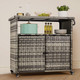 Outdoor Wicker Storage Cabinet Movable Cart  product