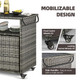 Outdoor Wicker Storage Cabinet Movable Cart  product