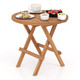 Goplus Round Teak Wood Patio Folding Side Table  product