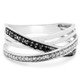 0.08-Carat Black and White 8-Diamond Crossover Ring (Size 7) product
