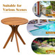 27-Inch Outdoor Round Solid Wood Coffee Side Bistro Table product