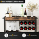 3-Tier Kitchen Island Serving Bar Cart with Glasses Holder & Wine Bottle Rack product