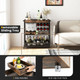 3-Tier Kitchen Island Serving Bar Cart with Glasses Holder & Wine Bottle Rack product