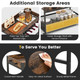 3-Tier Kitchen Island Serving Bar Cart with Glasses Holder & Wine Bottle Rack product