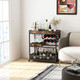 3-Tier Kitchen Island Serving Bar Cart with Glasses Holder & Wine Bottle Rack product