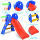 Kids' 2-Step Indoor Plastic Folding Slide with Basketball Hoop product