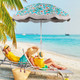 6.5 Feet Outdoor Fringe Patio Umbrella with Carrying Bag product