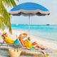 6.5 Feet Outdoor Fringe Patio Umbrella with Carrying Bag product