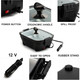 Zone Tech® 12V Portable Roaster With Glass Lid product