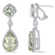 Sterling Silver 10CT Green Quartz & White Sapphire Teardrop Earrings product