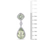Sterling Silver 10CT Green Quartz & White Sapphire Teardrop Earrings product