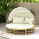Outdoor Patio Round Daybed with Retractable Canopy and Soft Cushions product