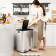 16-Gallon Dual Step Stainless Steel Trash and Recycle Bin product