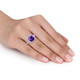 8-Carat Purple & White Cubic Zirconia Square Halo Ring in Sterling Silver product