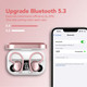 Wireless Earbuds V5.3 Bluetooth 120H Playtime Mini IPX7 Waterproof Deep Bass Over-Ear Earphones for Running Sports-Pink product