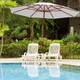 Goplus 9.5 ft Patio Rope Pulley Wooden Umbrella product