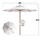 Goplus 9.5 ft Patio Rope Pulley Wooden Umbrella product