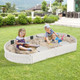 6-Foot Kids' Oval Sandbox with Built-in Corner Seat & Bottom Liner product