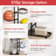 Metal Sports Ball Holder with 7 Removable Hanging Rods & Side Basket product