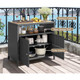 Rattan Storage Cabinet with Acacia Wood Countertop product