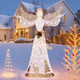 5-Foot Pre-Lit 3D Glittered Christmas Angel with 100 Warm White Lights product