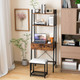 Ladder Vanity Desk Set with Flip-Top Mirror and Cushioned Stool product