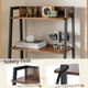 Ladder Vanity Desk Set with Flip-Top Mirror and Cushioned Stool product