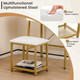 Ladder Vanity Desk Set with Flip-Top Mirror and Cushioned Stool product