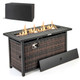 45-Inch Propane Rattan Firepit Table with Glass Stones & Protective Cover product