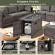 45-Inch Propane Rattan Firepit Table with Glass Stones & Protective Cover product
