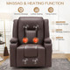 Swivel and Rocking Leather Manual Recliner Massage Chair with Heat product