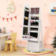 Kids' Jewelry Armoire Cabinet with Large Storage Capacity & Swivel Base product