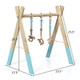 Goplus Foldable Wooden Baby Gym with 3 Wooden Teething Toys Hanging Bar Gra product