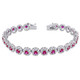 7-Inch Red Cubic Zirconia & White Sapphire Sterling Silver Bracelet product