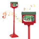 59-Inch Christmas Street Lamp with Sound-Activated Snow Globe Lantern product