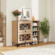Rustic Shoe Cabinet with Flip-up See-through Doors & Adjustable Shelves product