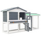 Outdoor Large Rabbit Hutch Gray and White 57.1"x17.7"x33.1" Wood product