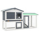 Outdoor Large Rabbit Hutch Gray and White 57.1"x17.7"x33.1" Wood product