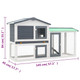 Outdoor Large Rabbit Hutch Gray and White 57.1"x17.7"x33.1" Wood product