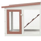 Outdoor Large Rabbit Hutch Brown and White 80.3"x17.7"x33.5" Wood product