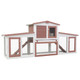 Outdoor Large Rabbit Hutch Brown and White 80.3"x17.7"x33.5" Wood product