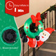 4-Foot Inflatable Santa Claus Wreath with Red Bow & 5 LED Lights product