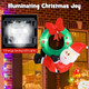 4-Foot Inflatable Santa Claus Wreath with Red Bow & 5 LED Lights product