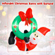 4-Foot Inflatable Santa Claus Wreath with Red Bow & 5 LED Lights product